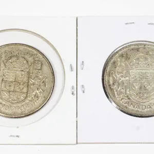 #47 Lot 1957 1958 Fifty Cents Canada Silver Coin