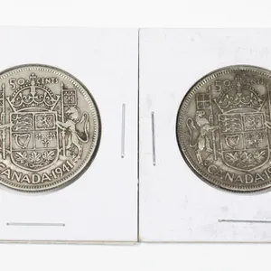 #44 WW2 1941 1942 Fifty Cents Canada Silver Coin