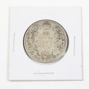 #42 WW1 1918 Fifty Cents Canada Silver Coin