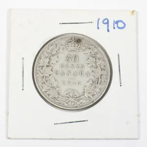 #41 1910 Fifty Cents Canada Silver Coin