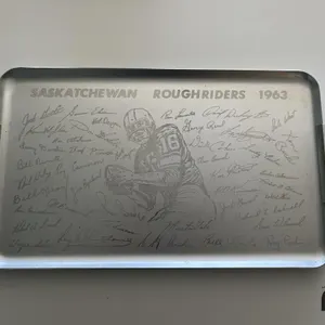 1963 Roughriders Tray w/ Players' Signatures Etched 
 UNRESERVED