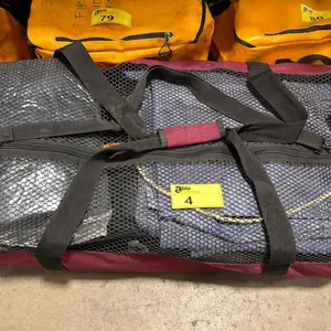 MAROON COMMERCIAL BACKCOUNTRY EMERGENCY KIT IN MESH TOP DUFFEL BAG INCLUDING TARPS, ROPE, MESH