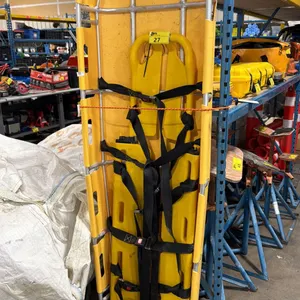 INTERNATIONAL STRETCHER SYSTEMS INC. ALUMINUM YELLOW PLASTIC COATED 80" MAN BASKET WITH ADJUSTABLE