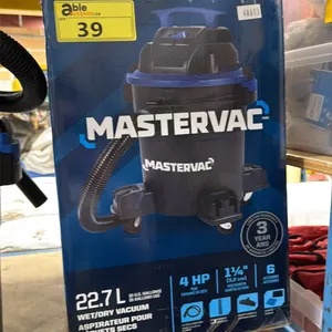 MASTERVAC 22.7L MOBILE ELECTRIC WET / DRY SHOP VACUUM WITH HOSES & ATTACHMENT