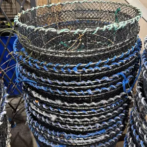 5 LADNER COMMERCIAL STAINLESS STEEL STACKING MESH PRAWN TRAPS