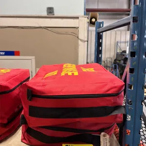 2 COMMERCIAL CONTRACTOR SPILL RESPONSE KITS IN RED SOFT TRANSPORT BAGS