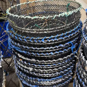 5 LADNER COMMERCIAL STAINLESS STEEL STACKING MESH PRAWN TRAPS