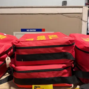 2 COMMERCIAL CONTRACTOR SPILL RESPONSE KITS IN RED SOFT TRANSPORT BAGS