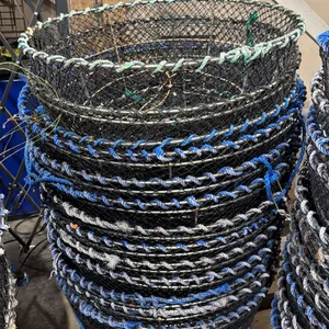 5 LADNER COMMERCIAL STAINLESS STEEL STACKING MESH PRAWN TRAPS