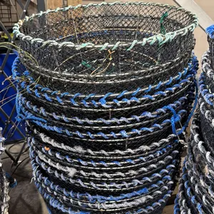 5 LADNER COMMERCIAL STAINLESS STEEL STACKING MESH PRAWN TRAPS