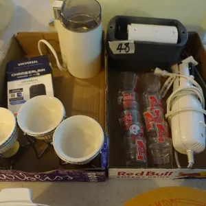 HUSKER SHOT GLASSES, BREAD PANS & ELECT. KNIFE