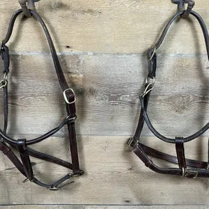 2 New Leather Halters - Draft