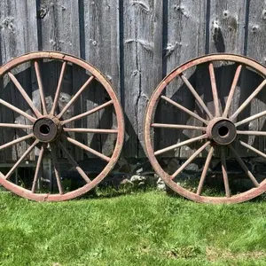 2 Wooden Wagon Wheels