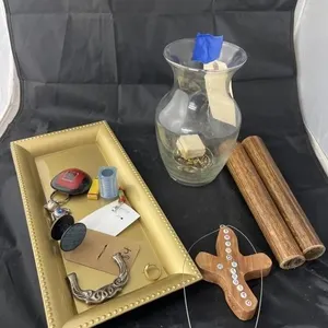 Vase w/Fashion Jewelry - Plastic Tray & More