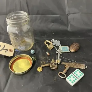 Canning Pint Jar of Assorted Trinkets