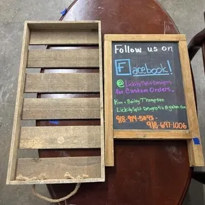 A-Frame Chalk Board & Wood Tray
