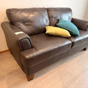 Black Faux Leather Love Seat