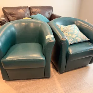 (2) Faux Leather Chairs