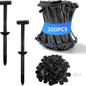 New 200pcs Industrial Nylon Universal Cable Tie Buckle, Heavy Duty Self-Locking T Zip Ties, Weather Resistant, UV Protected, for Daily Repair, Automot