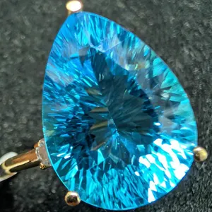 $650, 10k(2.4g), blue topaz (5.2ct)ring, size 6.25, retail value $650 ring r