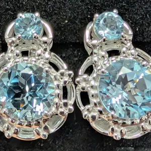 $480, silver(5.9g),  blue topaz (4.2ct) earring, retail value $480