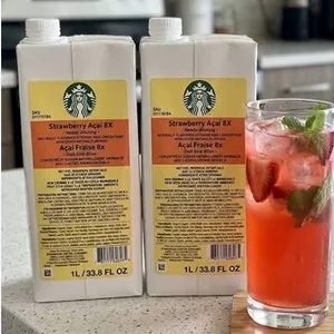 Lot of 2 - Starbucks Strawberry Acai 8X 1L Concentrate,