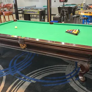 OLHAUSEN "BEST IN BILLIARDS* BILLIARDS TABLE WITH BALLS - SLATE WITH GREEN FELT APPROX. 9FT X 5FT