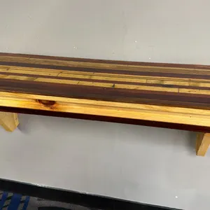 WOODEN WALL MOUNT SHELF - APPROX. 4FT X 1FT