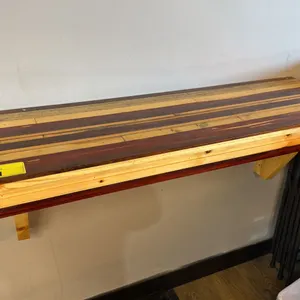 WOODEN WALL MOUNT SHELF - APPROX. 4FT X 1FT