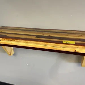 WOODEN WALL MOUNT SHELF - APPROX. 4FT X 1FT