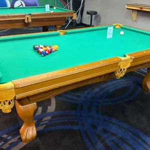 CAMBRIDGE BILLIARDS TABLE WITH BALLS - SLATE WITH GREEN FELT APPROX. 8 1/4FT X 4 1/2FT
