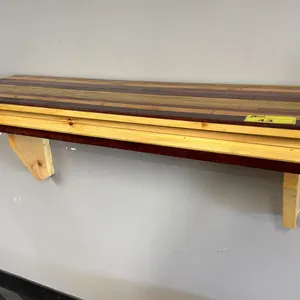 WOODEN WALL MOUNT SHELF - APPROX. 4FT X 1FT