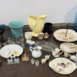 Salt/Pepper Shakers, Plates, Pitcher, Vases,