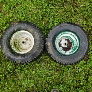 Pair of riding mower wheels