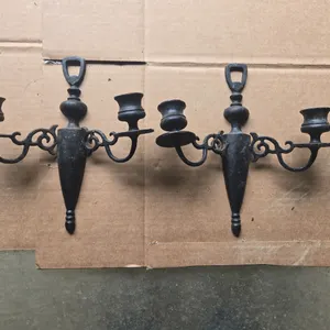 Vintage metal candle holders