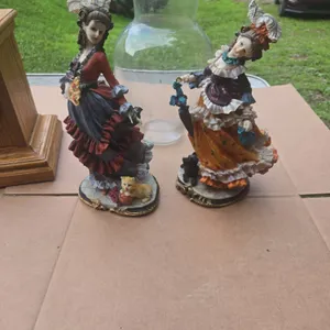Figurines,  mantle clock, vase