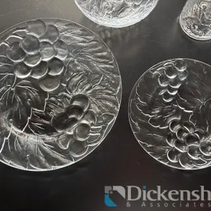 VINTAGE PRESSED GLASS GRAPE DINNER SET