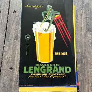 VINTAGE-STYLE LIQUOR POSTERS - QTY (4)