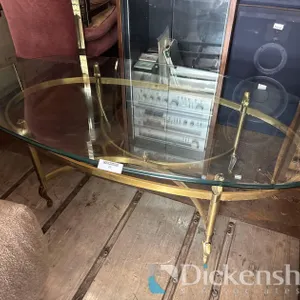 GOLD FRAMED WITH GLASS TABLE SET - QTY (3)