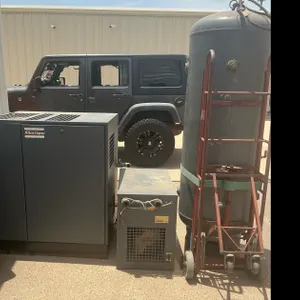 Rotary Screw Air Compressor, Tank, & Air Dryer