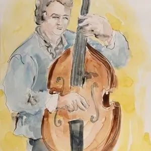 W. POWELL DOUBLE SIDED WATERCOLOUR PAINTING