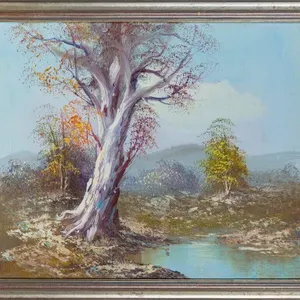 UNIDENTIFIED ARTIST AUTUMNAL LANDSCAPE PAINTING