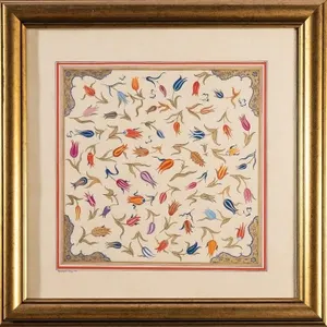 'MOGHUL FLOWER' GOUCAHE, INK, & GILDING ON PAPER