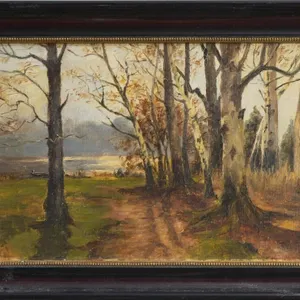 ELSI GUYER FOREST & WATER LANDSCAPE PAINTING