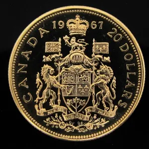 1967 CDN CENTENNIAL 21.6KT $20 GOLD COIN 18.3g