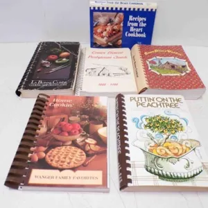 6 Vintage Spiral Cookbooks