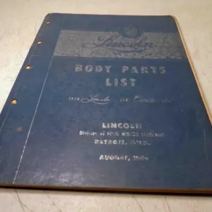 1946 Lincoln & Continental Body Parts List Catalog