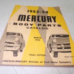 1953-54 Mercury Body Parts Catalog Final Edition