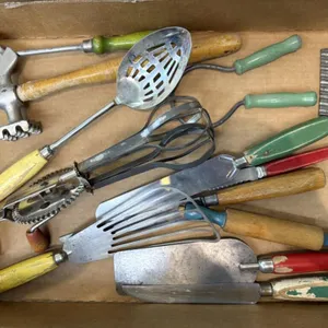 Vintage Wood Handled Kitchen Utensils