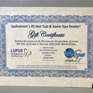 World of Spa $1500 Gift Certificate
 UNRESERVED